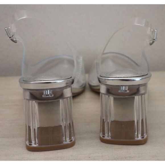 Jessica Simpson Women's Sz 8.5M Clear Syrina Lucite Slingback Pumps Heels - Picture 3 of 12